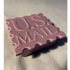 Vintage US MAIL ceramic postage stamp lidded box